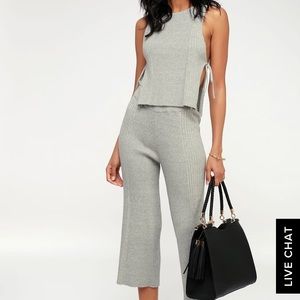 NWT: Lulu’s Two Piece Gray Jumpsuit